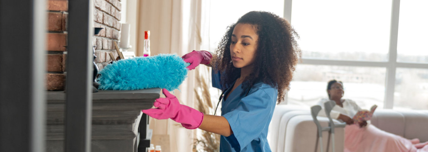 caregiver cleaning